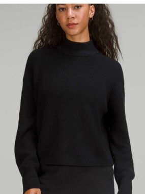 lululemon Black Mock-Turtleneck Crop Sweater